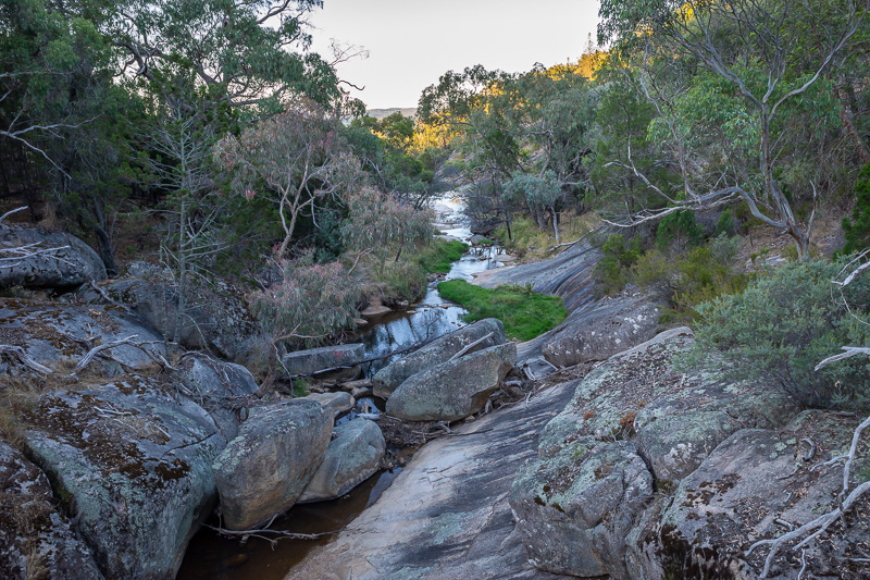  - Looking down towards the rock pool area from a small bridge.