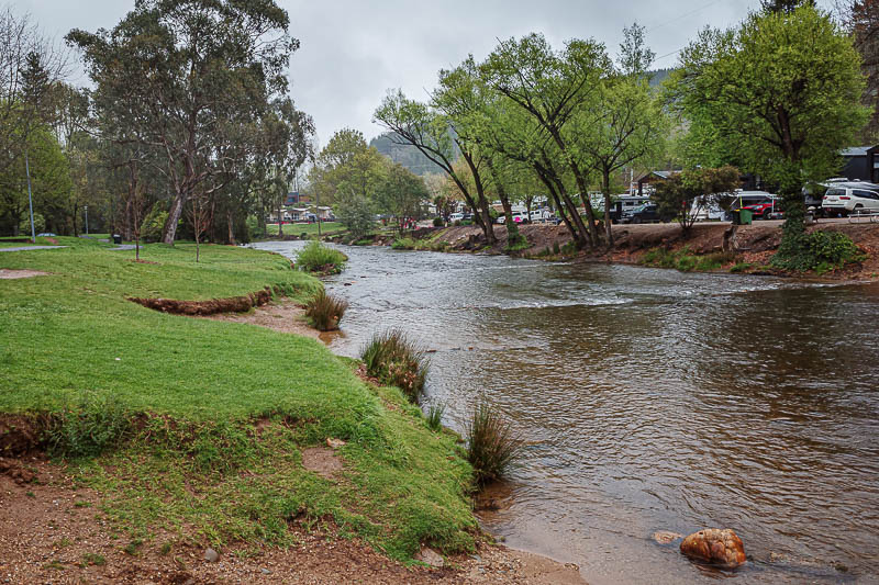  - Despite the rain I wandered down to the local river by the caravan (trailer) park. It is school holidays and there area lot of people staying here, bu