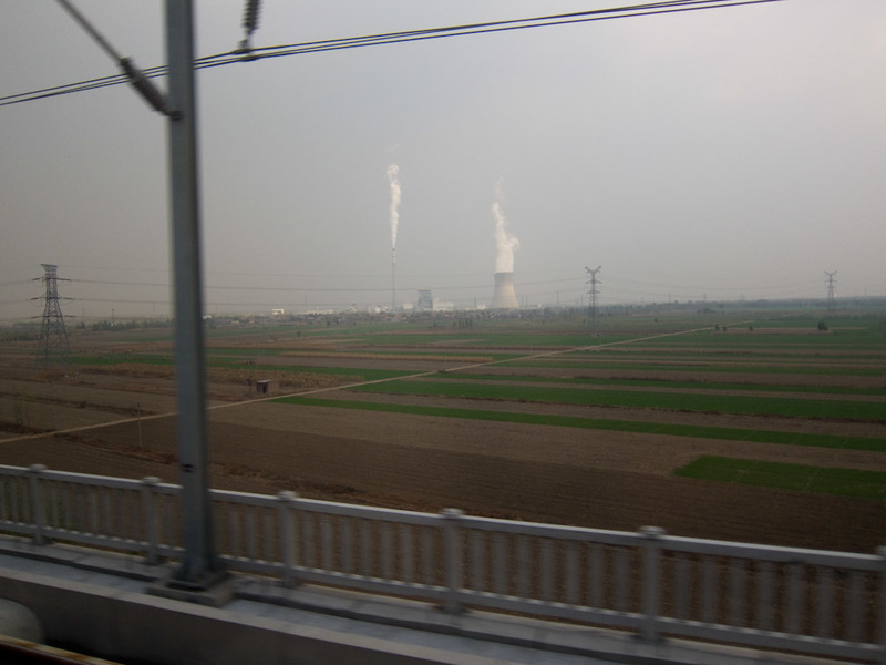 China November 2011 - From Shanghai to Beijing - But then every now and then, pollution, due to massive power plants such as this.