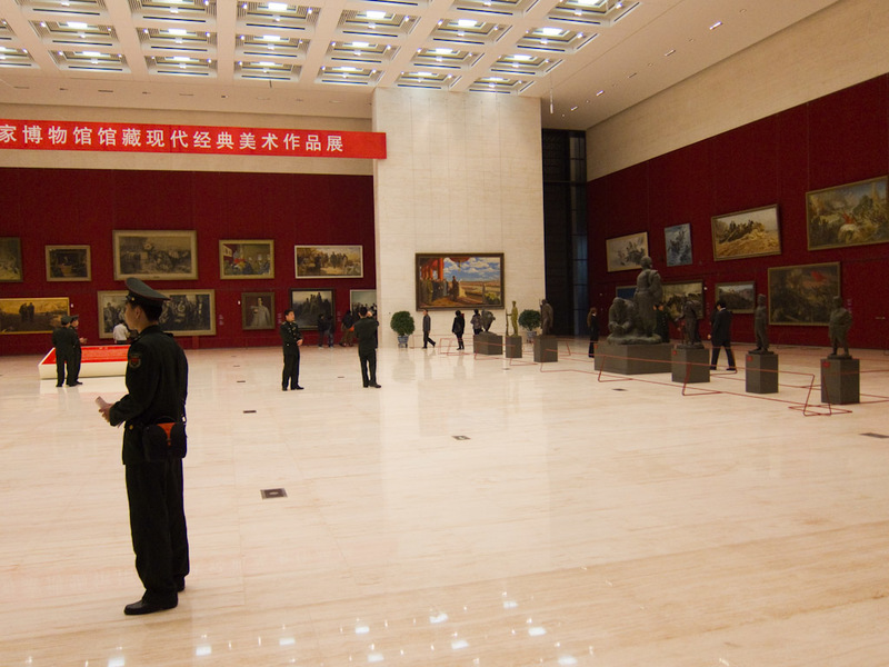 China November 2011 - From Shanghai to Beijing - Inside the hall of glorious portraits of the dear leader.