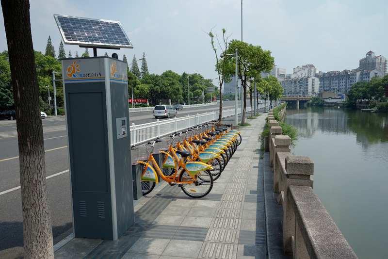 Back to China - Shanghai - Nanjing - Hangzhou - 2012 - China, leading the way. Even B grade cities have free bikes to rent, using solar power for you to register on the touch screens to borrow one. By the 