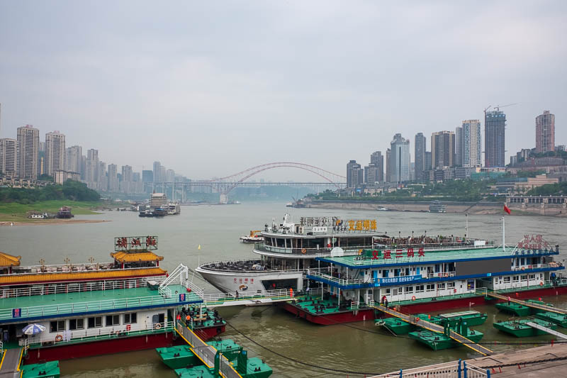 China-Chongqing-Yangtze-Chaotianmen - A bit more of a different part of the city. Grey clouds this morning, they started to clear up by lunch time and it got hot again. That is yet another