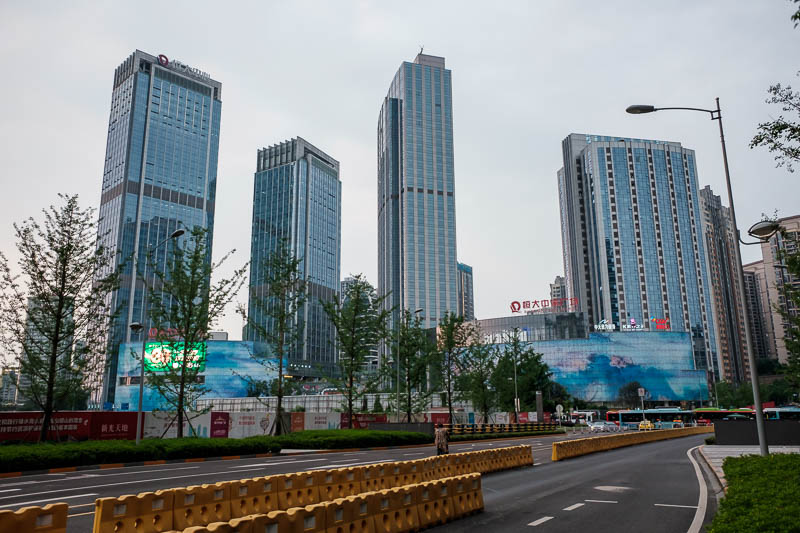 The great loop of China - April 2018 - Although quite a way from the centre of Chongqing, its still skyscrapers everywhere, new shiny ones.