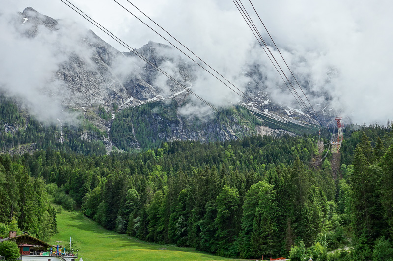 Germany-Garmisch Partenkirchen-Hiking-Zugspitze-Snow - Back at the bottom, the summit was still in cloud.