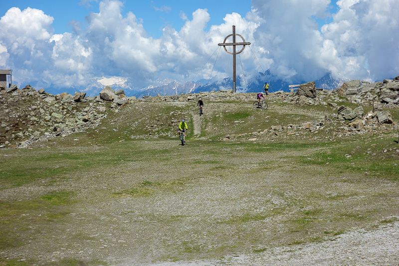 Austria-Innsbruck-Hiking-Patscherkofel - Also here you can see mountain bikers who have made the top, and now have the fun journey down. I am not sure I could make that ride. On the way down 