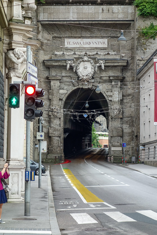 Austria-Salzburg-Mozart-Sausage - I only realised it was so narrow when I saw this tunnel.