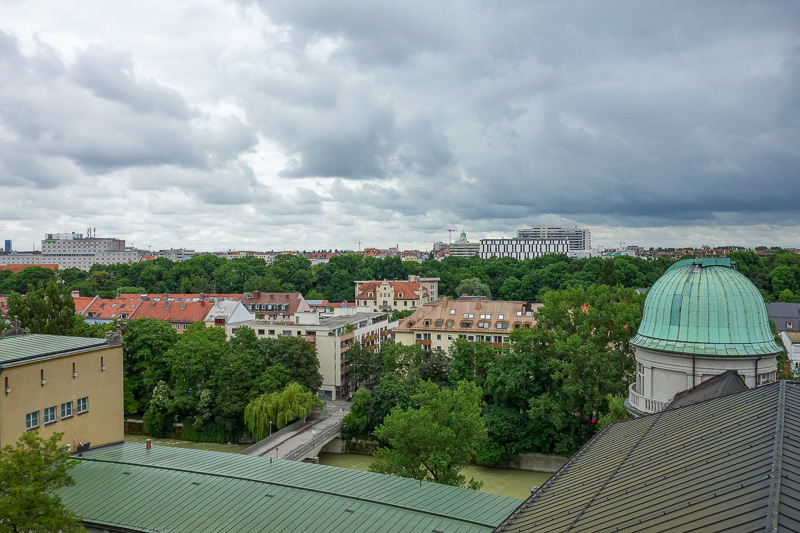Germany-Munich-Museum-Rain - It was also very hot inside, so I climbed up to the roof past 3 floors closed for permanent rennovations. Nice clouds. A rare gap in the rain.