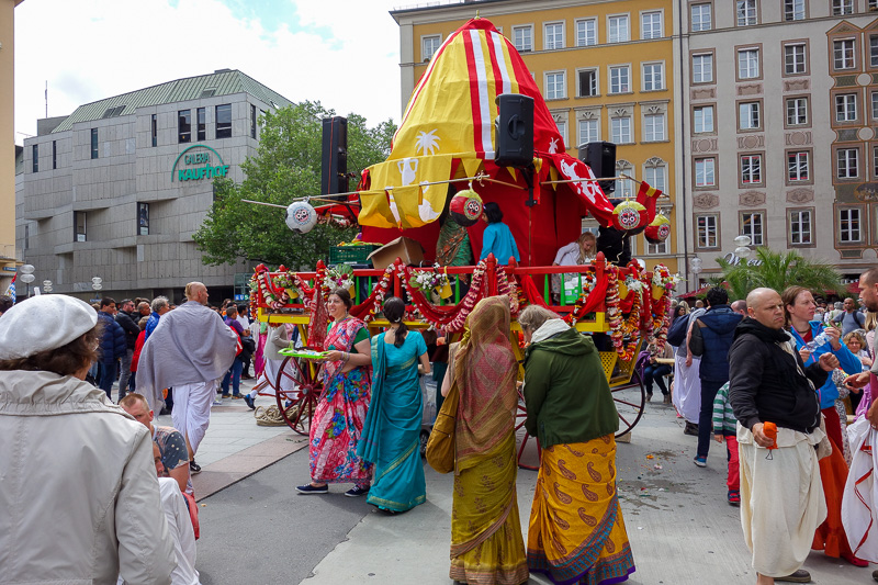 London / Germany / Austria - Work & Holiday - May and June 2016 - Then the town square was overtaken by militant hare krishnas, who have imported their public address system from deepest China to deafen us all with a