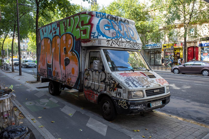 France-Paris-Food-Crepes - All white delivery vans are conveniently painted a few times each day to prevent rust.