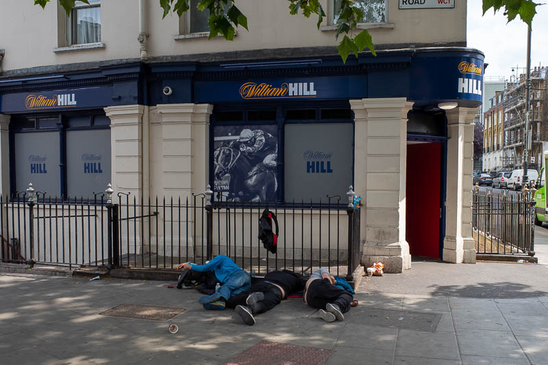 England-London-Food-Oxford Street - My hotel is just across the street from Kings Cross station, which means betting shops, England loves them. This one is great, because 3 homeless guys