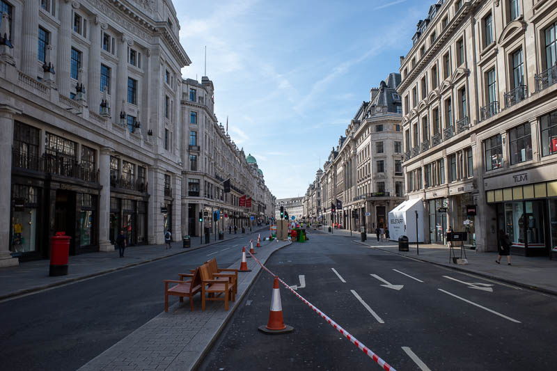France & England... for work... - Here we have Regent street, supposedly closed off for a picnic, however its filling up with paid advertising areas.