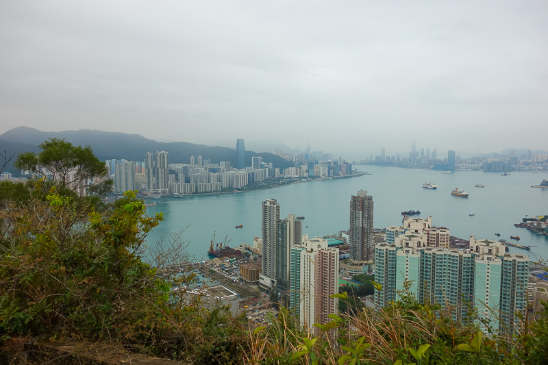 Hong Kong-Hiking-Tin Ha Shan - From this vantage point many of those mountains look enormous, with cool observatory / weather station / bond villain hideouts on the top.