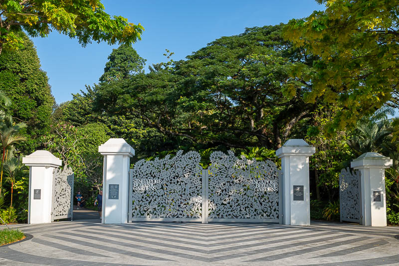 Singapore-Gardens by the bay - The gates to enter. No fee to enter the standard garden. There are many gates and conveniently located subway stations.