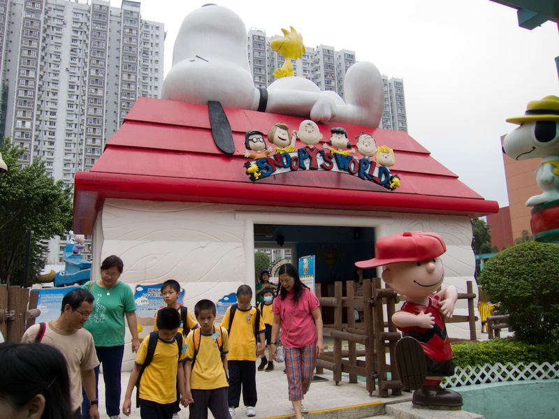 Hong Kong-Mong Kok-Sha Tin-Buddha - The strange concept of Snoopy World at the shopping centre which joins onto Sha Tin station.