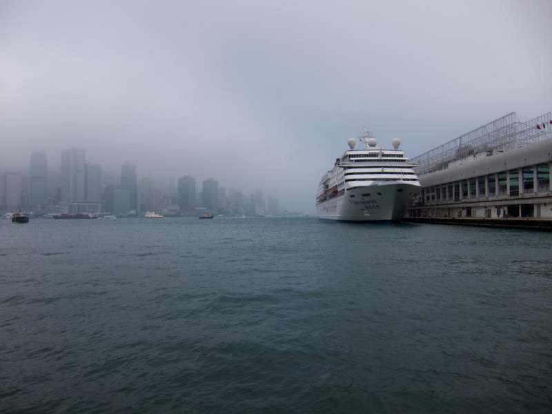 Hong Kong-Stanley-Star Ferry-Bus - Theres a cruise ship tied up at Tsim Sha Tsui.