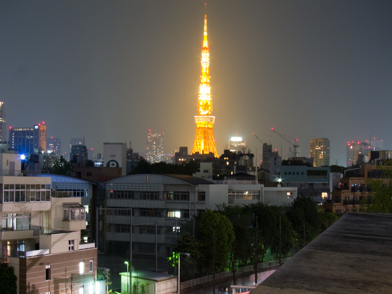 Japan-Tokyo-Metropolitan Building-Roppongi - Tokyos copy of the eiffel tower off in the distance.