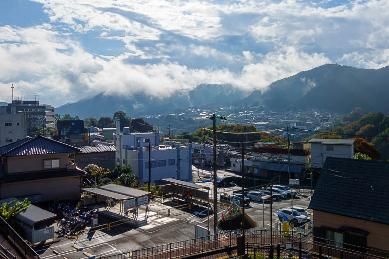 Japan for the 10th time (Finally!) - October and November 2023 - Here is the view from Fujino station. I was surprised when I woke up that a rain storm was clearing, that was not forecast. Anyway by the time I got o
