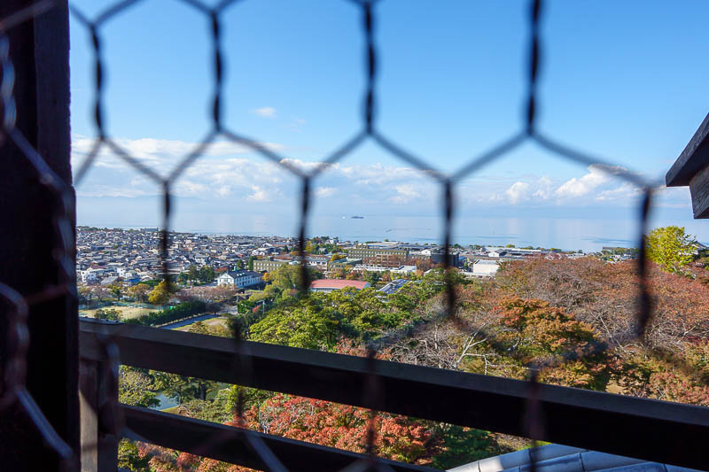 Japan for the 10th time (Finally!) - October and November 2023 - But other than that one window spot, every other window is covered in chicken wire, to keep out enemy chickens. That is lake Biwa.