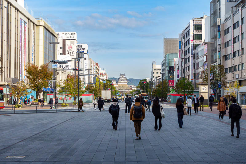 Japan for the 10th time (Finally!) - October and November 2023 - Exiting Himeji station, and the castle is immediately in view. There are a lot of covered shopping streets either side of the main road, but I decided