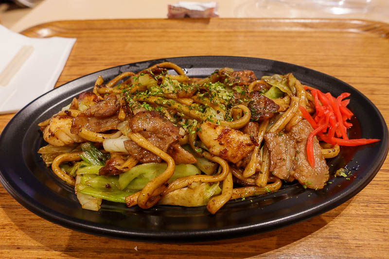 Japan for the 10th time (Finally!) - October and November 2023 - But I did get to have a decent yakisoba, prawn, squid and pork, quite cheap too. This was the last photo taken in Japan, a meal in a food court.
