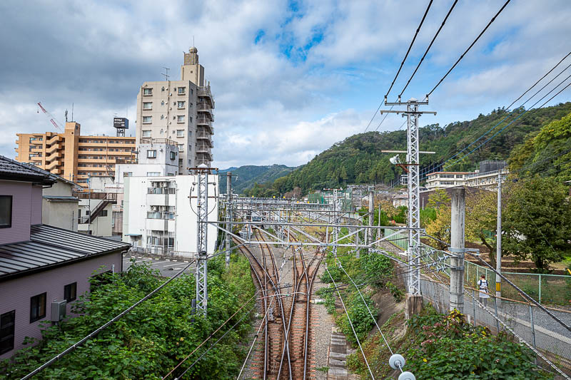 Japan-Tokyo-Hiking-Mount Raiden - The view from the bridge. I cannot resist a train track photo.