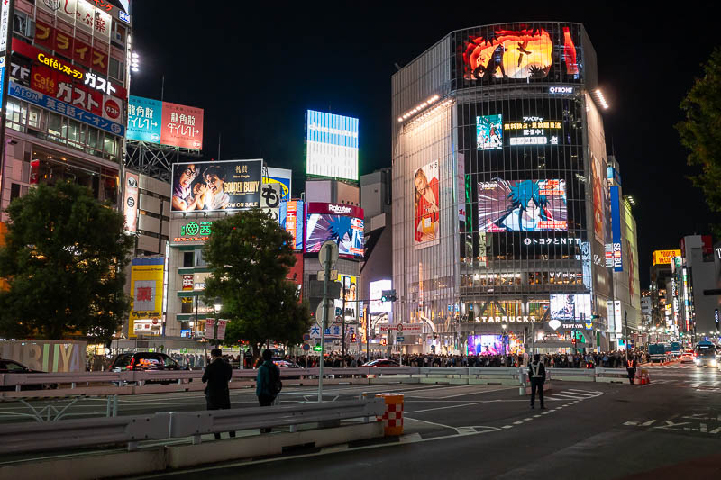 Japan-Tokyo-Shibuya-Halloween - Approaching the crossing and it is all very stage managed in a way that ensures there really is no crossing experience.