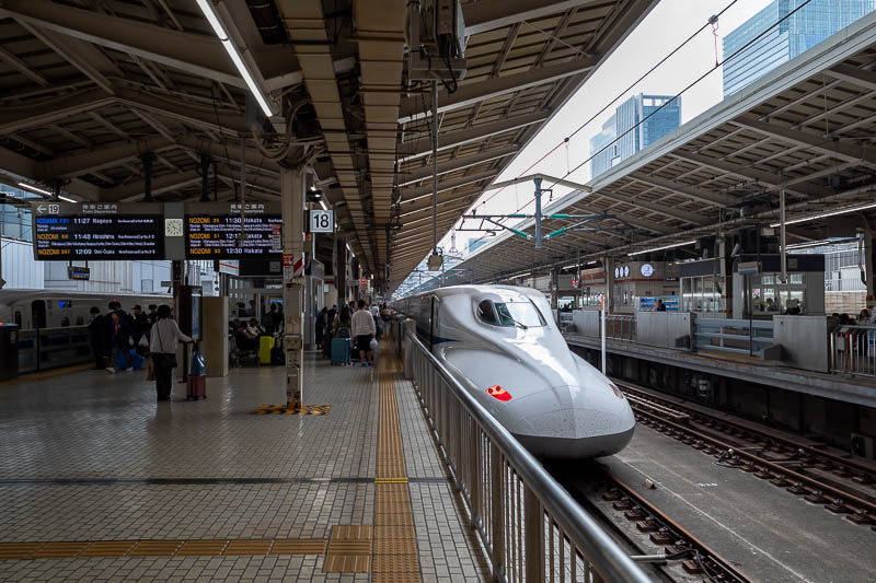 Back to Japan for the 11th time - October and November 2024 - Here comes my train. My top tip if you are waiting for a train at Tokyo station is to go up to the tracks and walk to the end of the line where there 