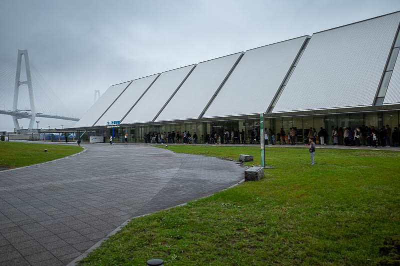 Back to Japan for the 11th time - October and November 2024 - Time to head over to the strangely named SCMaglev and Railway Park. Look at the line! I am standing at the back of the line here 5 minutes before open