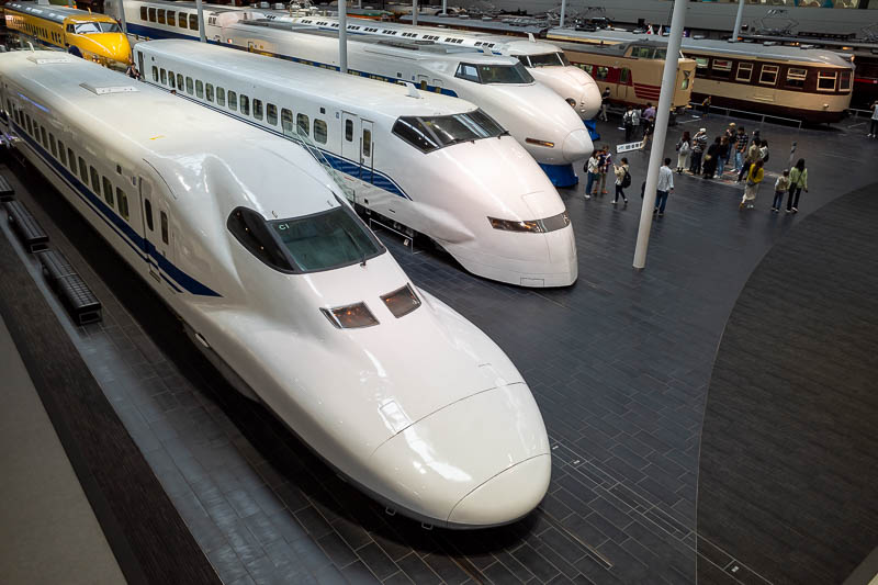 Back to Japan for the 11th time - October and November 2024 - 4 generations of bullet trains. The N700 I rode on yesterday is closest to camera. The noses get progressively longer, unlike mine which seems to get 