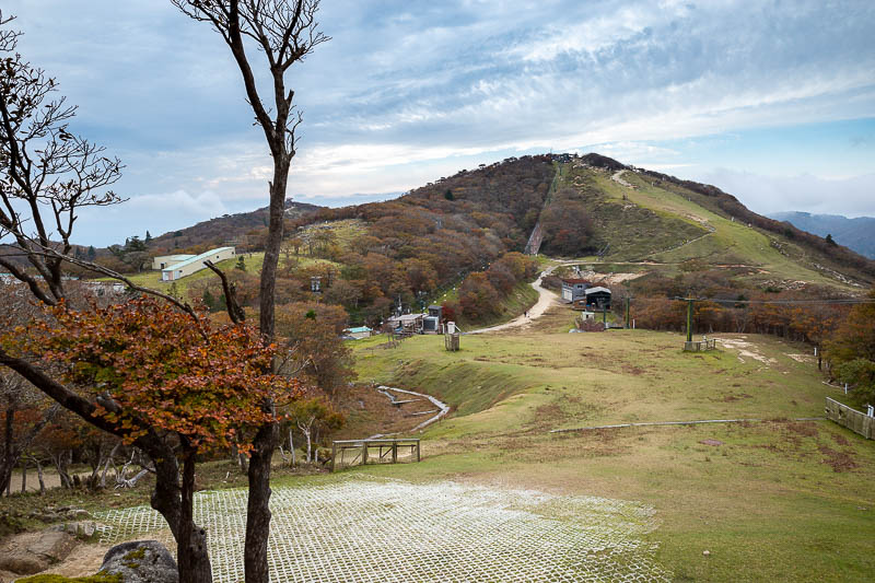 Back to Japan for the 11th time - October and November 2024 - OK it is a ski resort of sorts, and here you can see the chairlift that goes up to the top of Gozaisho. It looks like I could have ran down the grass 