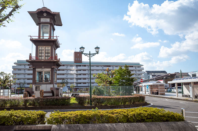 Back to Japan for the 11th time - October and November 2024 - Here is the station area at Inuyama. Bus stop to Meiji-Mura is on the right, well sign posted, they take IC card, this is the first stop, Meiji-Mura i