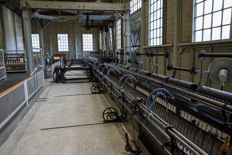 Back to Japan for the 11th time - October and November 2024 - The inside of the machinery shed has a bunch of huge old looms. If you want to see similar looms operating, go to the Toyota car museum, yes really, b