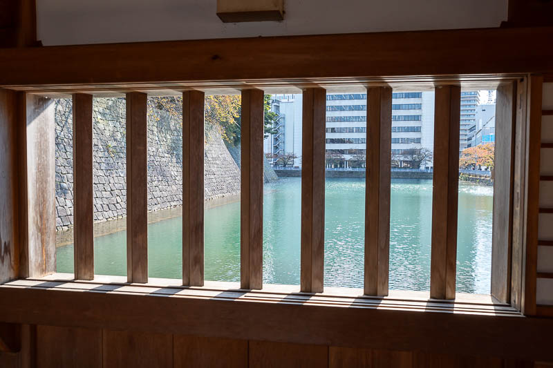 Back to Japan for the 11th time - October and November 2024 - A historic bridge over the moat has been restored, so I took a photo through its restored historic wooden slats.