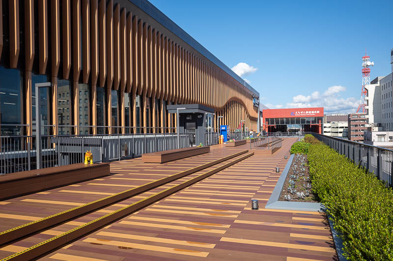 Back to Japan for the 11th time - October and November 2024 - You can get out onto the roof of the new station, where there are more dinosaurs. I will at some point go to the real dinosaur museum, which is actual