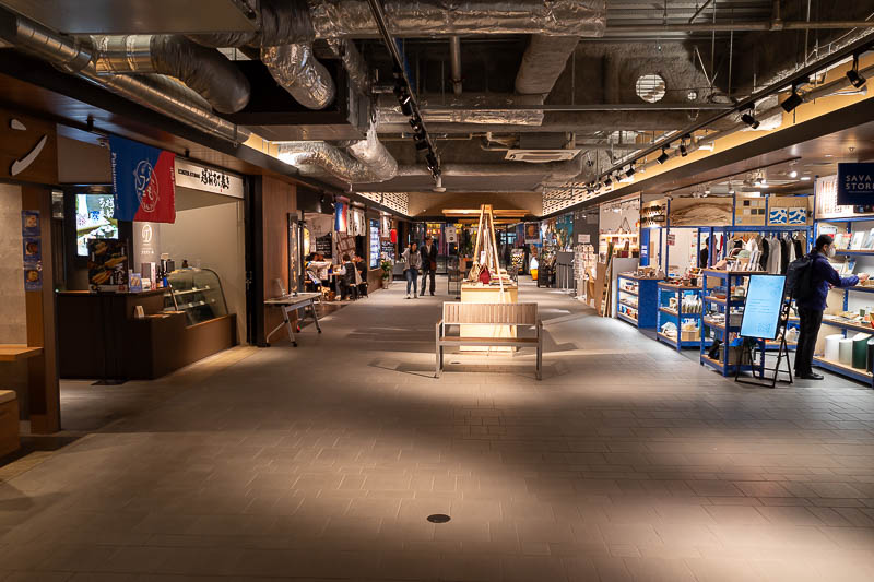 Back to Japan for the 11th time - October and November 2024 - This is one of the new funky shopping / eating areas near the station. You can tell it is new because all the air conditioning ducting is visible, and