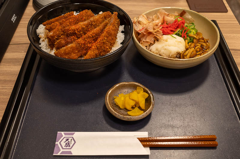 Back to Japan for the 11th time - October and November 2024 - So I went up to near the sphere and had soba and a schnitzel. Pretty good it was too. A bit pricey but that was mainly for the tiny cold mushrooms on 