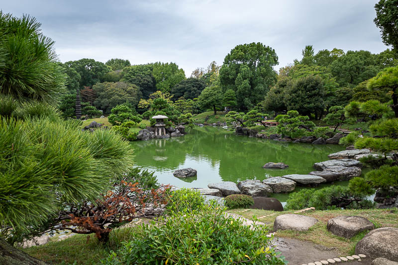 Japan-Tokyo-Garden-Rain - The water was slime green. Maybe it is St Patrick's day?