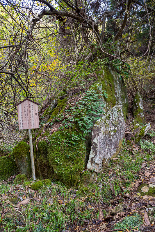 Japan-Fukui-Hiking-Hinoyama - Random rocks were sign posted.