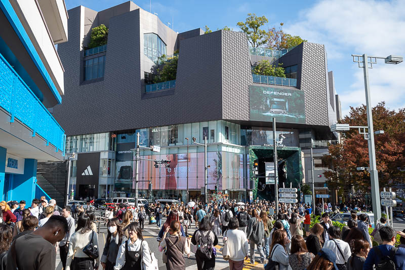 Japan-Tokyo-Shinjuku-Shibuya - Now for the new things in Shibuya. Here is one of the new buildings on one corner.