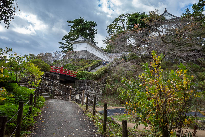 Japan-Odawara-Castle-Beach - The inner moat has been de-moated. But it has a red bridge.