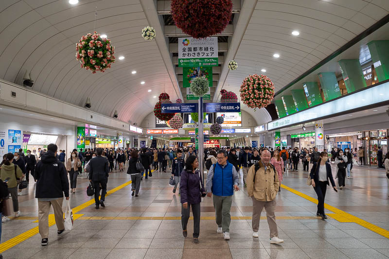 Japan-Tokyo-Kawasaki-Monjayaki - Kawasaki station is very large, despite not having a bullet train. There are a few non JR lines going through here as well.