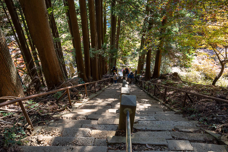 Japan-Tokyo-Hiking-Mount Oyama - The real hike begins just behind the main shrine, after you ascend this ridiculously steep staircase (I am at the top looking down). You will see it a