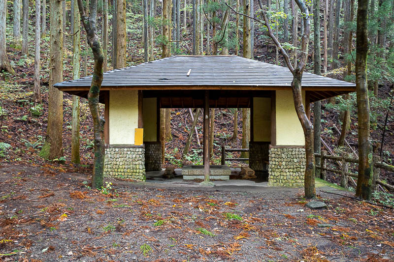 Japan-Tokyo-Hiking-Mount Izugatake - This is the next spot, between 2 minor peaks, where I crossed a road. There is a little shelter here, but there is no bus or parking that I could see.