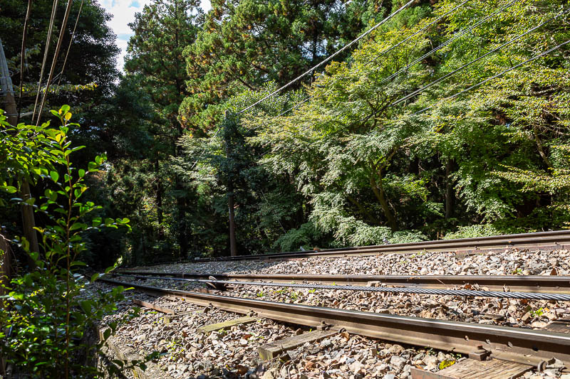 Japan-Tokyo-Hiking-Mount Tsukuba - I waited a while for the cable car to come, it did not. This cable car is a cable pulled tram carriage built on an angle, just like the one in Hong Ko