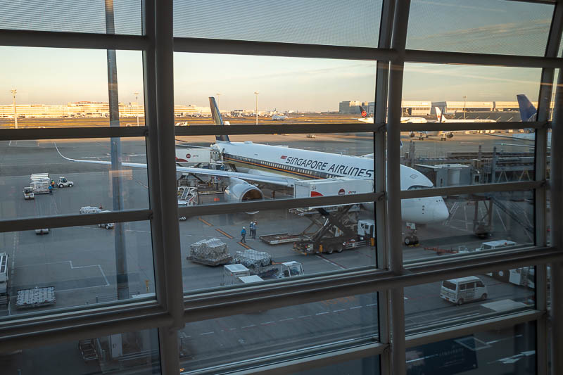 Japan-Haneda-Airport-Singapore - Here is my plane. An Airbus A350. As I have said before they are quieter than a Boeing 787 Dreamliner, but with the snot action going on, that is not 