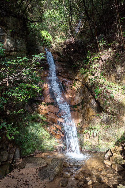 Japan-Kobe-Hiking-Mount Rokko - There is a waterfall. It is about 12 feet high.