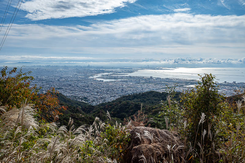 Japan-Kobe-Hiking-Mount Rokko - Osaka is on the left of this photo, I think. Nice cloud.