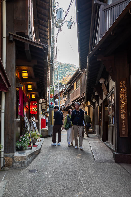 Japan-Kobe-Hiking-Mount Rokko - The village is much larger than I thought. Steam was coming out of the road in places from the hot springs.