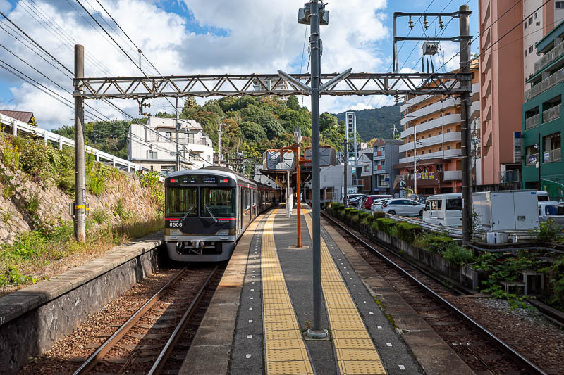 Japan-Kobe-Hiking-Mount Rokko - And after a hike that did not take as long as expected, here is the train. It goes one stop. Then you change and go a couple of stops, then you change