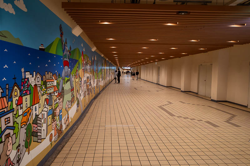 Japan-Kobe-Shinkaichi-Harborland - Shinkaichi area now, starting with an underground corridor leading from Kobe station, with almost no shops.